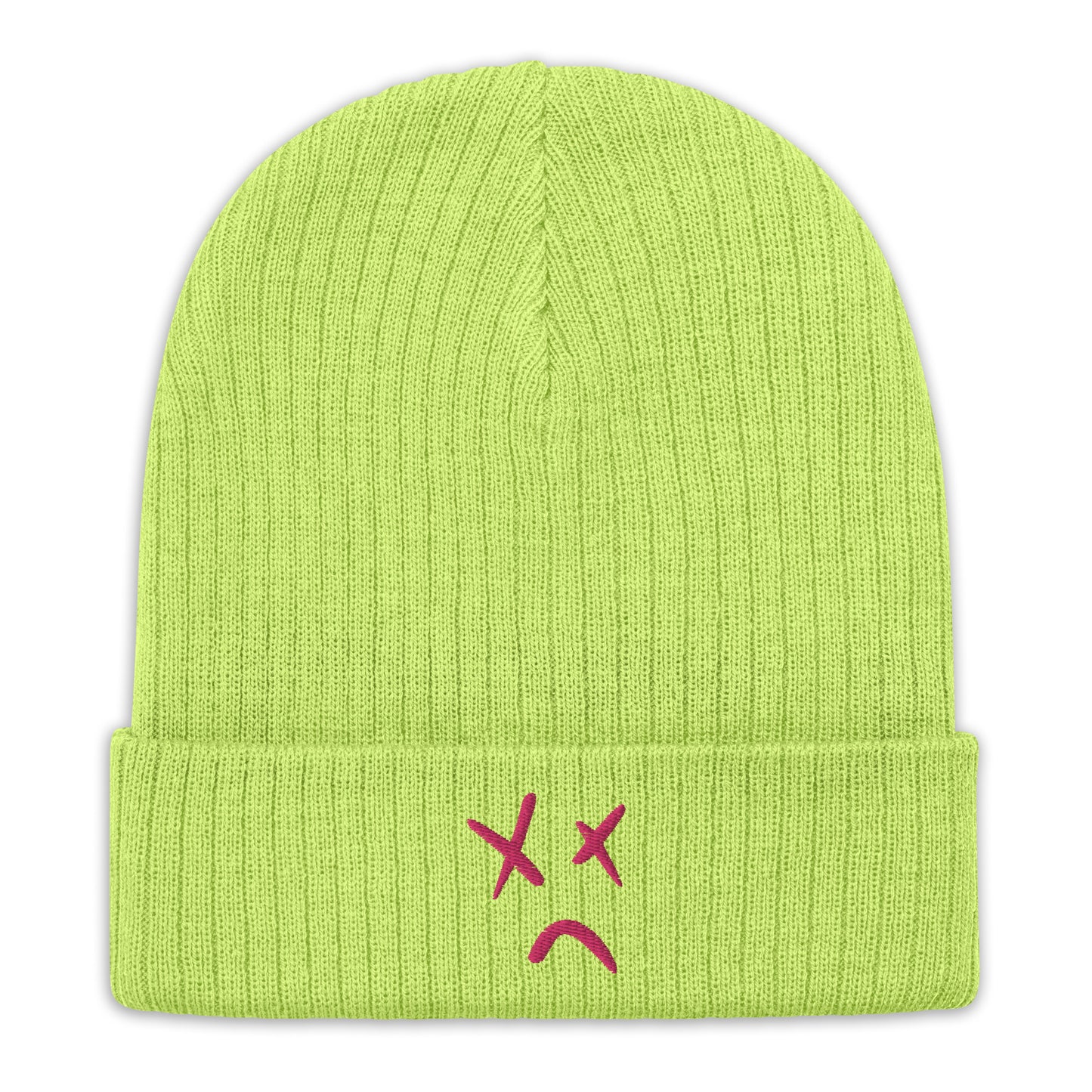 Nonehappy Ribbed Knit Neon Beanie