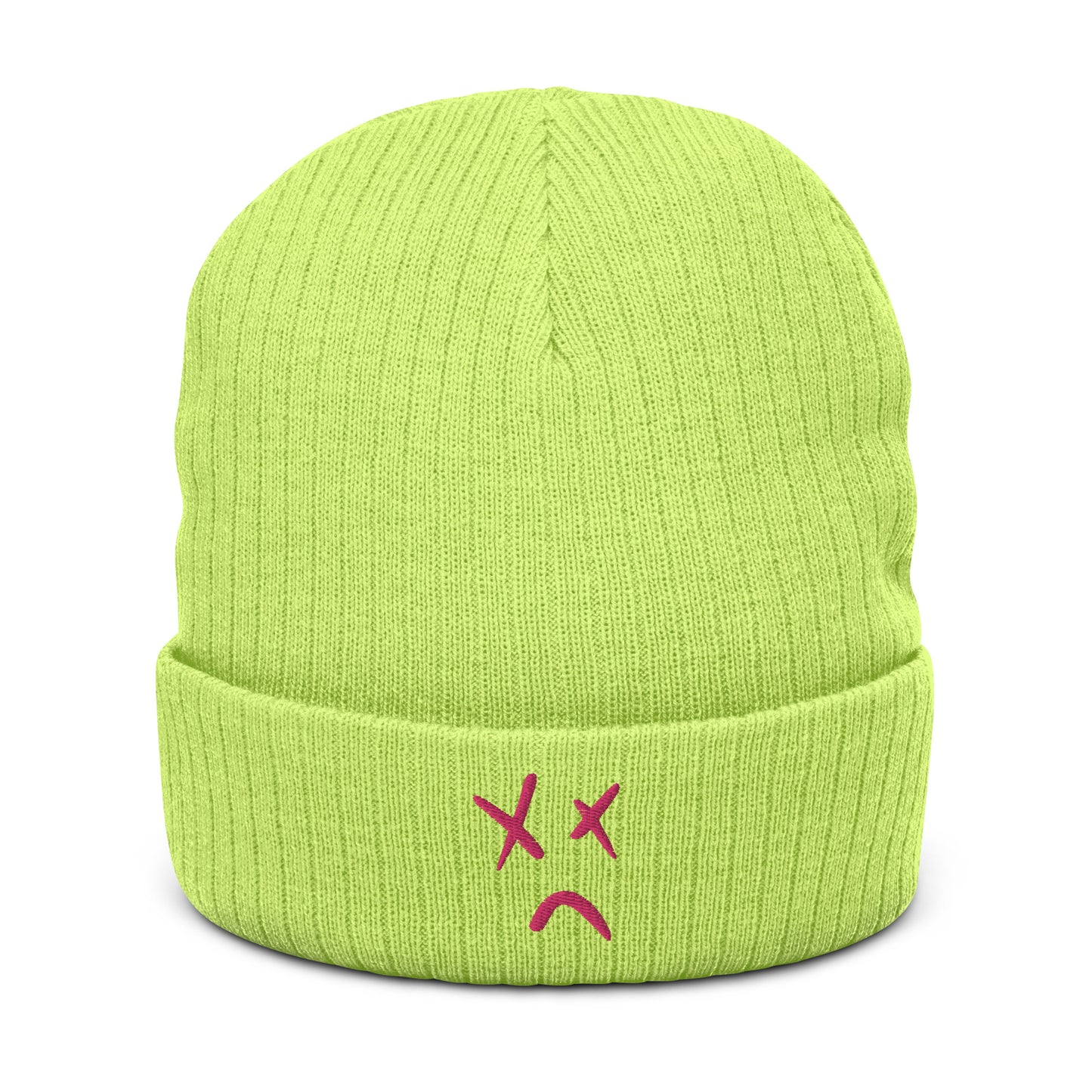 Nonehappy Ribbed Knit Neon Beanie