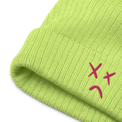 Nonehappy Ribbed Knit Neon Beanie